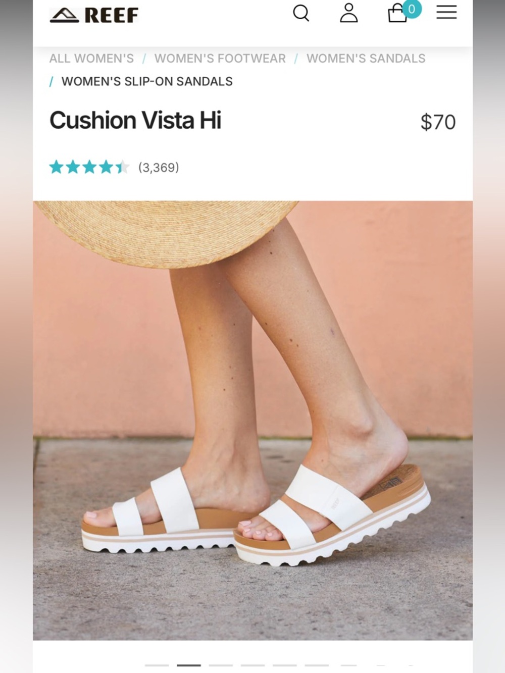 REEF CUSHION VISTA HI SLIP ON SANDAL